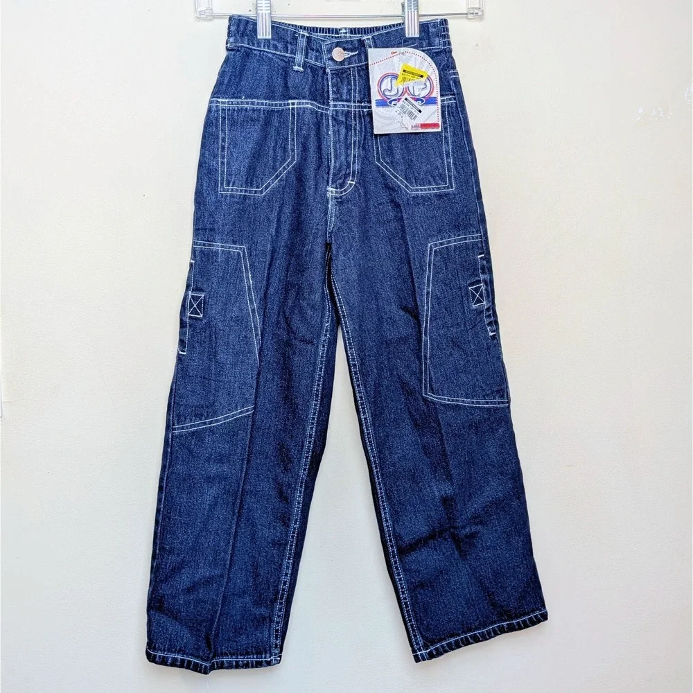 Vintage Joey Fresco 90s Wide‎ Leg Skateboarding Cargo Denim Jeans Youth Size 8